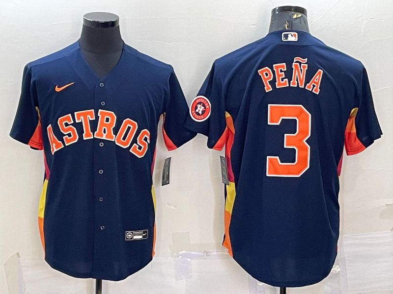 Men Houston Astros #3 Pena Blue Game Nike 2022 MLB Jersey->houston astros->MLB Jersey